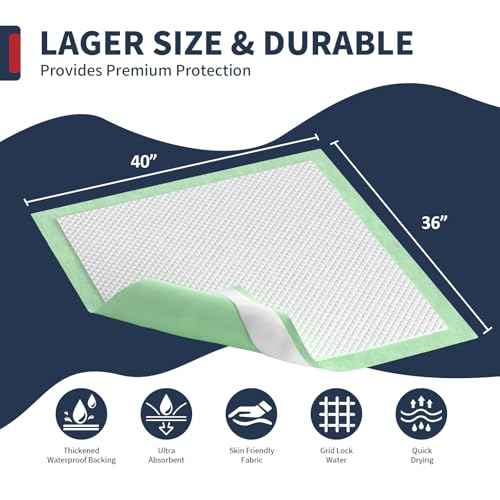 Extra Large Bed Pads with Adhesive Strips 40'' X 36'' (30 Count)