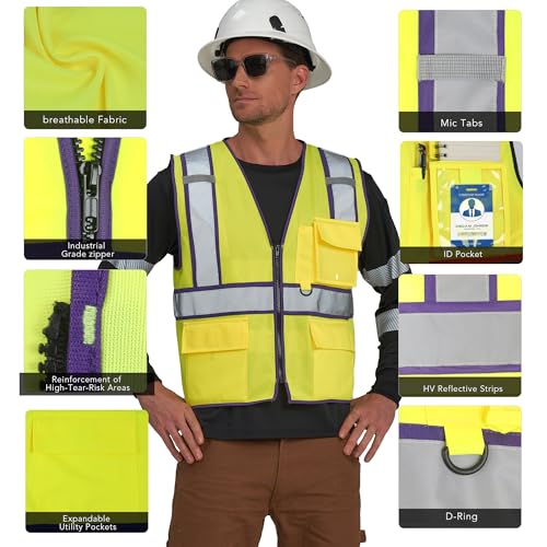 Purple Hi Visibility Vest Reflective