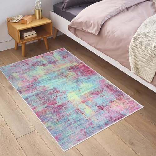 Small Abstract Area Rug 2x3 Ft Entryway Rugs Washable Door Mat Indoor Entrance