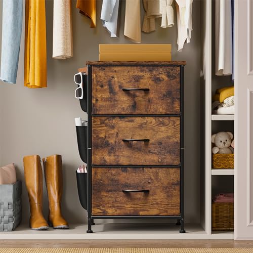 Night Stand Set of 2 with 3 Drawers for Bedroom (2 Count)