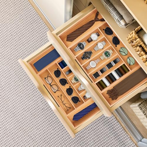 Large Premium Bamboo Silverware Organizer