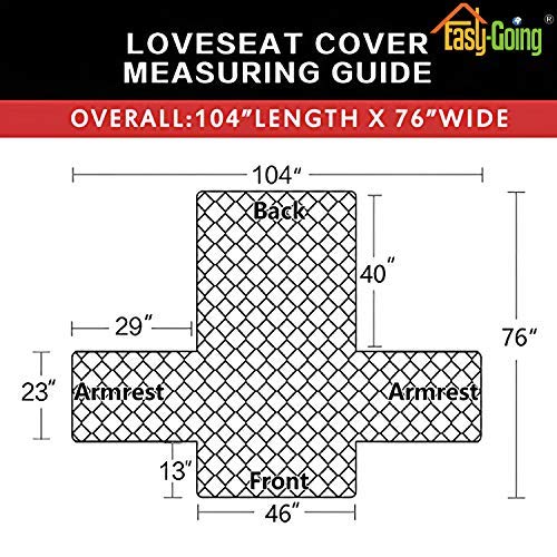 Reversible Loveseat Couch Cover for 2 Cushion Couch Sofa Cover for Dogs Water Resistant Furniture Protector with Foam Sticks Elastic Straps for Pet