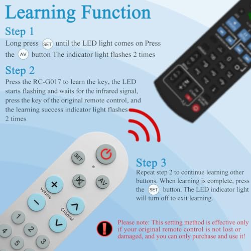 Learning Big Button Universal TV Remote for Elderly