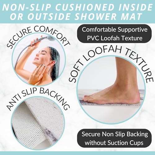 Loofah Shower Mat Non Slip