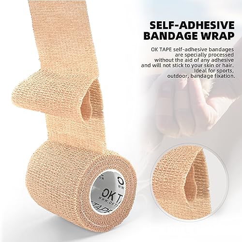 Self Adherent Cohesive Bandages Wrap 6Packs 4" x 5 Yards (6 Count)