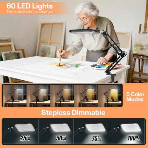 30X 10X Extra Large Floor Magnifying Glass with Light and Stand