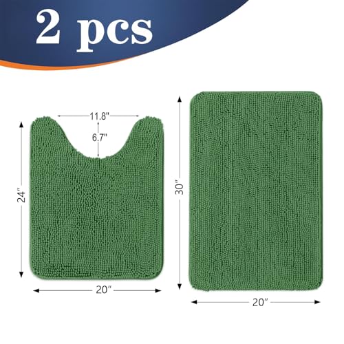 Chenille Bathroom Rugs Sets 2 Piece (7.5 Sq Ft)