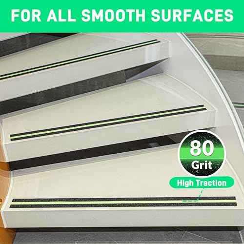 LifeGrip Anti Slip Traction Tape with Glow in the Dark Green Stripe (38 Foot)
