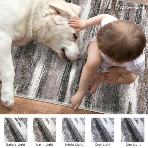 Abstract Washable Runners for Hallway 2.6x10 Runner Rug Non Slip