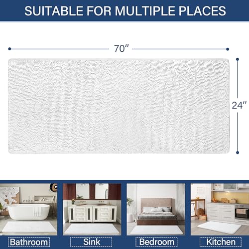 Luxury Bathroom Rug Shaggy Bath Mat 24 x 70 Inch