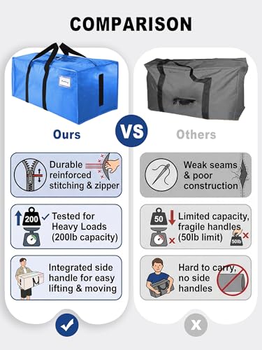 Supports 200lbs Heavy Duty Moving Bags (4 Count)
