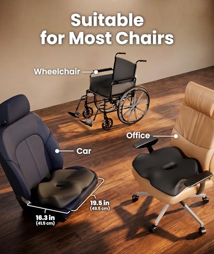 Doctor Recommended Memory Foam Seat Cushion for Office Chairs & Car