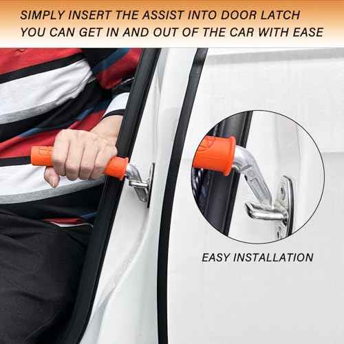 2 Pack Car Handle Assist for Elderly Car Door Handle for Easy Sit to Stand Assistance Auto Grab Bar Cane Support Aid Daily Mobility Assistive Device for Elderly (2 Count)