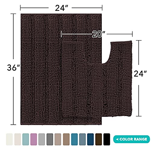 2 Piece Bathroom Rug Set with U