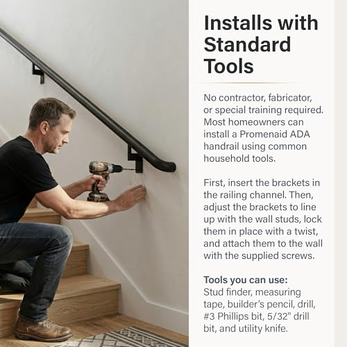 Satin Black 6ft ADA Handrail Kit