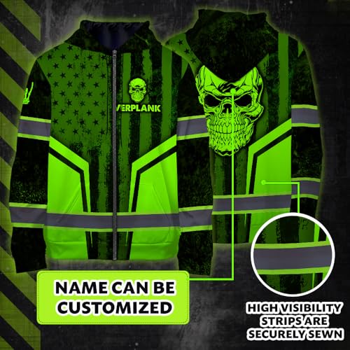 Hi Vis Reflective Zip Up Hoodie