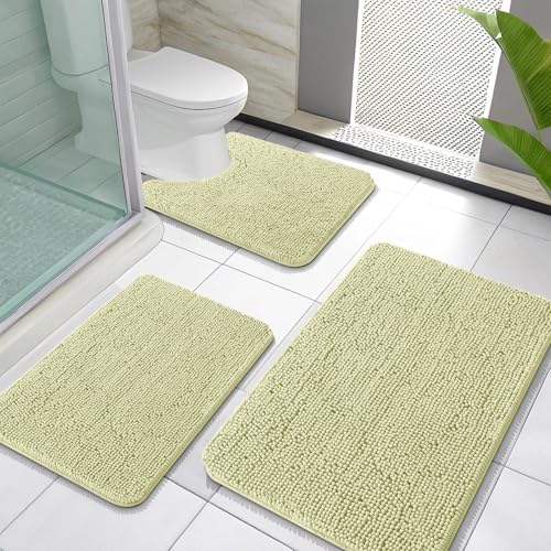 Chenille Bathroom Rugs Set 3 Piece (5 Count)