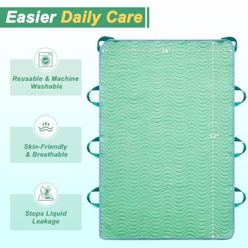 Washable Positioning Bed Pad with 8 Handles