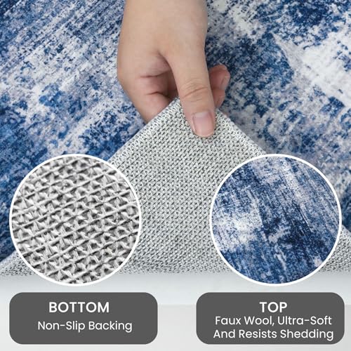 Abstract Area Rug 4x6 Ft Washable Rugs for Entryway Indoor (24 Sq Ft)
