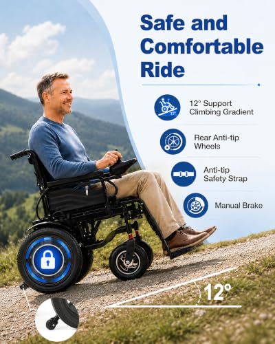 Heavy Duty Foldable Electric Wheelchair for Adults & Seniors