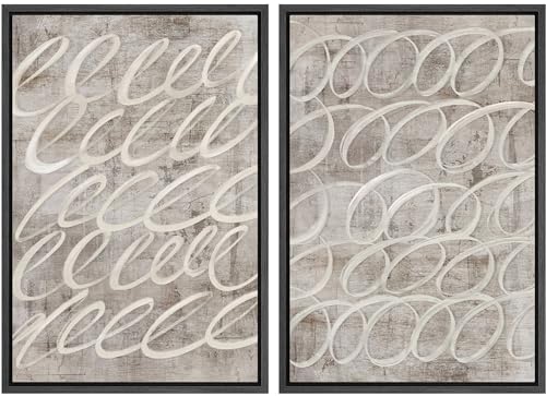 Framed Canvas Print Wall Art Vintage Mid (2 Count)