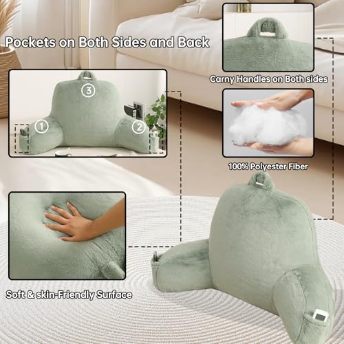 Large Plush Backrest Pillow for Sitting in Bed