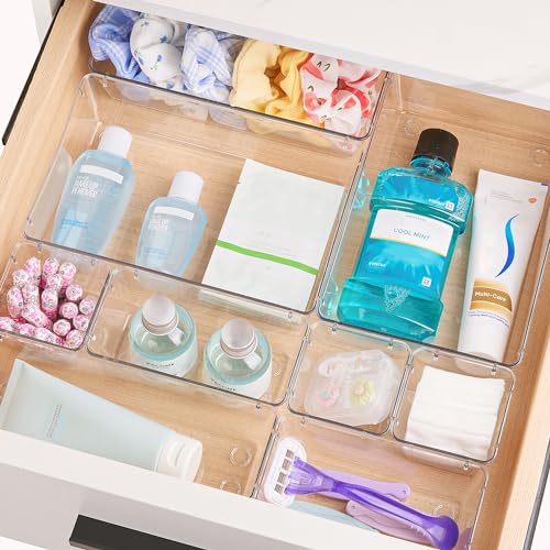 28 Pack Clear Drawer Organizer Bins (28 Count)