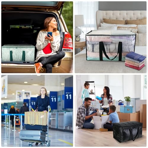 6 Pack Oversized Moving Bags with Reinforced Handles (6 Count)