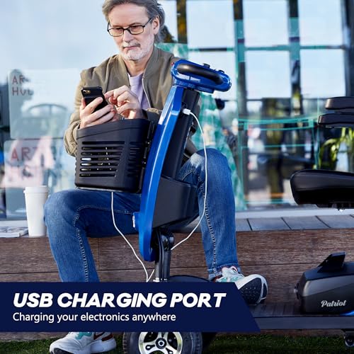 4 Wheel Electric MobilityScooter for Adults 330 lbs Blue