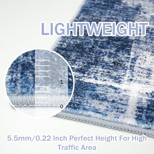 Abstract Area Rugs 6x9 Ft Washable Rugs for Living Room (54 Sq Ft)