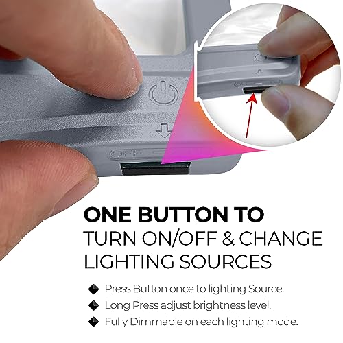 Patented 5X Large LED Page Magnifier with Detachable Stand