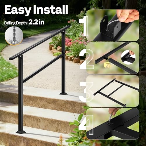 3 Step Hand Rails for Outdoor Steps (2 Count)