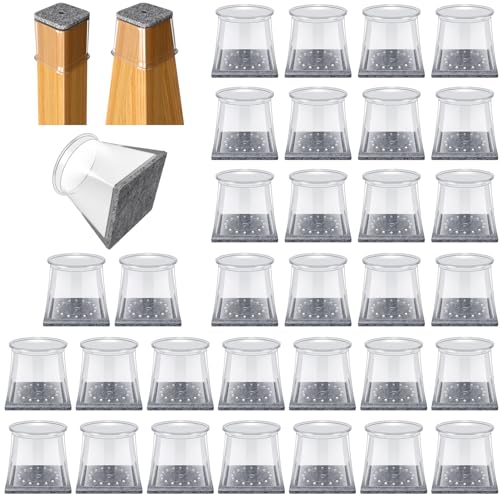32 Pcs Chair Leg Floor Protectors for Hardwood Floors Square M