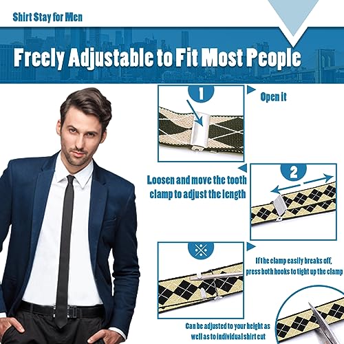 1 Pairs Y Style Men Shirt Stays for Military Police