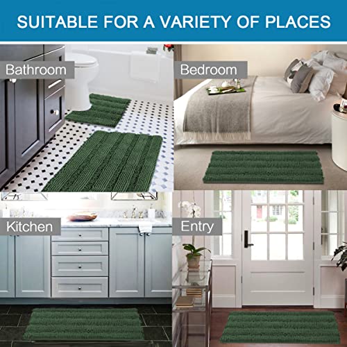 Bathroom Rugs Bath Rug Set 2 Piece Bathroom Contour Rug Toilet Mat Sets Non Slip Contour Bath Rug Ultra Thick Water Absorbent Striped Bath Mats