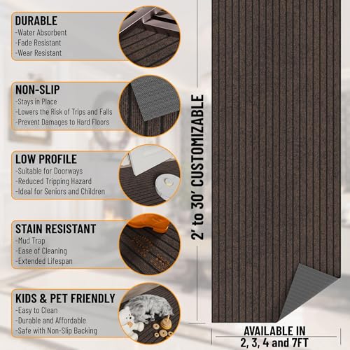 2' x 50' Hallway Runner with Scraper Pile Extra Durable Non