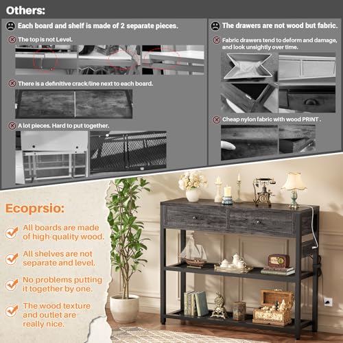 32" Small Entryway Table with Outlets