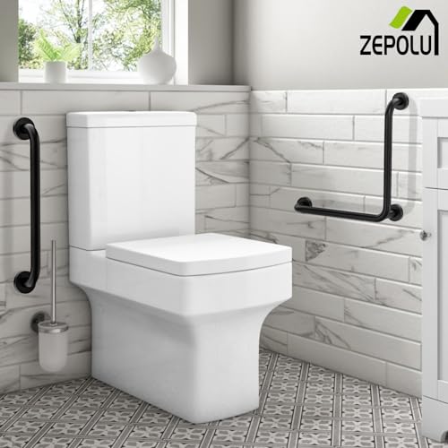 Black Angled Grab Bar 16x16 Inch