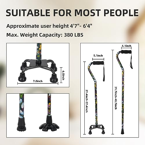 Floral Quad Cane for Women