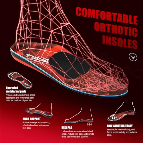 250+ lbs Plantar Fasciitis High Arch Support Insole for Men Women