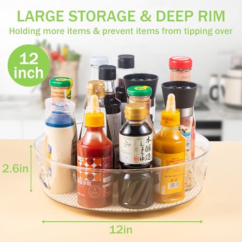 3 Pack Lazy Susan Organizer for Pantry Storage with Non (3 Count)