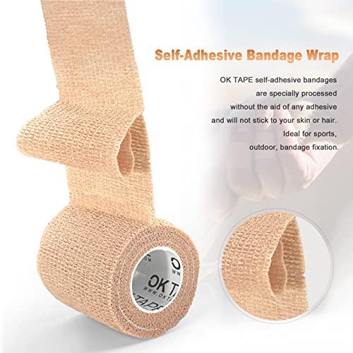 Self Adherent Cohesive Bandages Wrap 12Packs 2" x 5 Yards (12 Count)