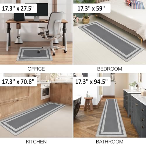 Anti Fatigue Rugs Non Skid Waterproof Floor Mat Cushioned Grey and Gray Farmhouse Comfort Standing Kitchen Mats for Floor