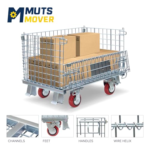 50 Gallon Folding Wire Laundry Cart with Wheels