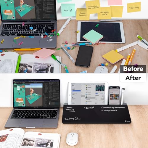 Glass Desk Whiteboard with Storage