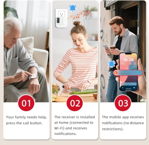 Wi Fi Wireless Caregiver Pager Call Button for Elderly at Home