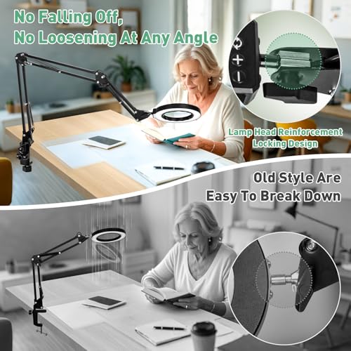 Magnifying Glass with Light and Clamp