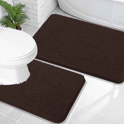 Chenille Bathroom Rugs Mats Sets 2 Piece (5 Count)