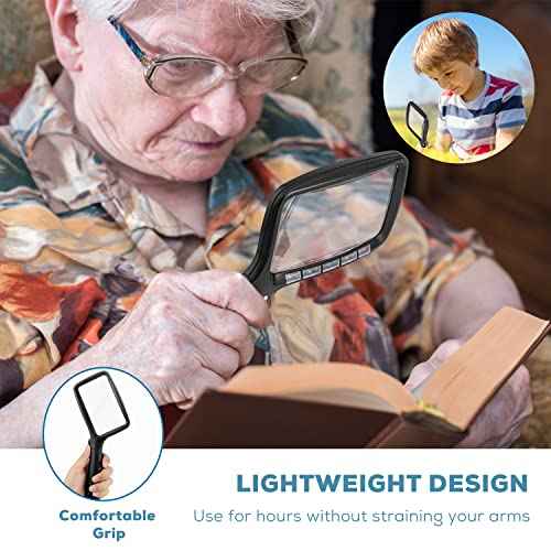 Folding Handheld Magnifying Glass with Light