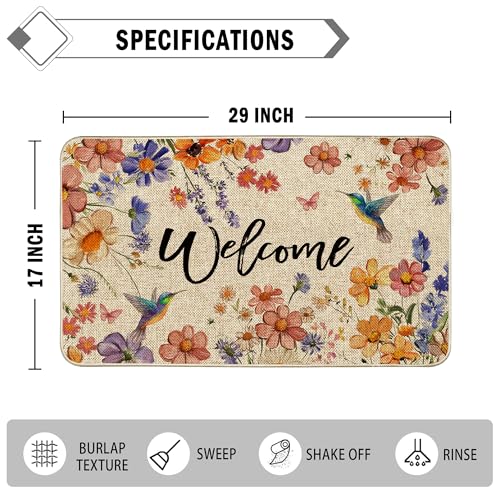 Wildflower Welcome Doormat 17"x29" (3.42 Sq Ft)